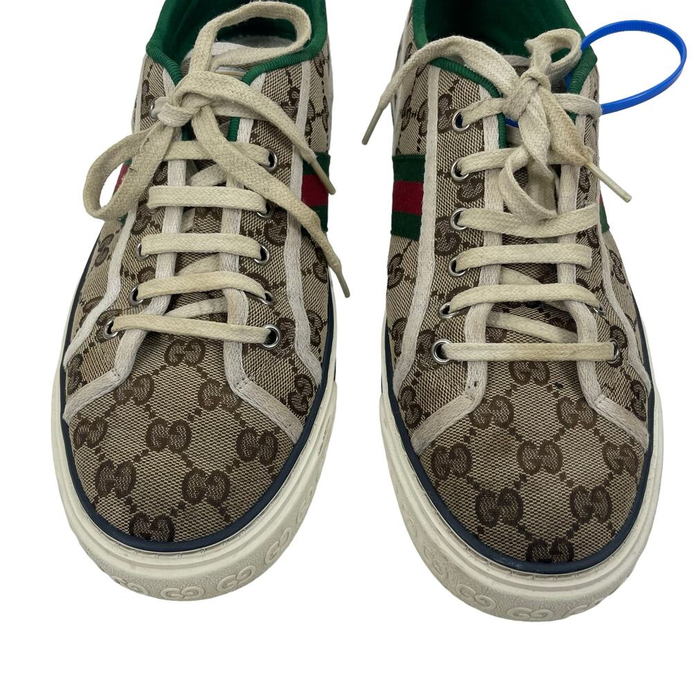 Gucci GG 1977 Tennis Sneakers Lace Up Beige Ebony Original Men Size 9/ 9.5 - Picture 5 of 14